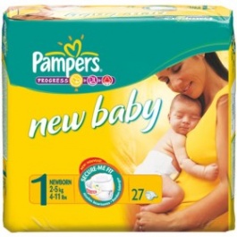 PAMPERS подгузники NEW BABY 2 mini 3-6кг 27шт