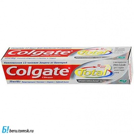 COLGATE з\п 100мл TOTAL 12 ПРОФЕССИОНАЛЬНАЯ ЧИСТКА гель