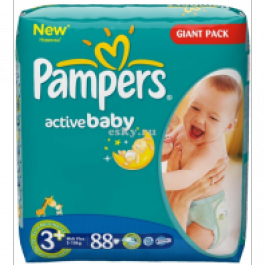 PAMPERS подгузники ACTIVE BABY 3 midi plus 5-10кг 88шт