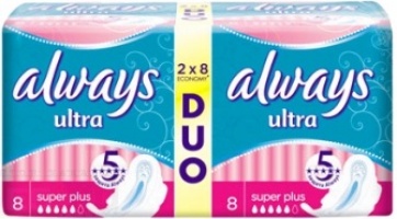 ALWAYS прокладки ULTRA super plus DUO 16шт