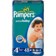 PAMPERS подгузники ACTIVE BABY 4 maxi plus 9-20кг 48шт