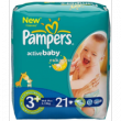 PAMPERS подгузники ACTIVE BABY 3 midi plus 5-10кг 21шт