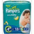 PAMPERS подгузники ACTIVE BABY 4 maxi plus 9-20кг 18шт